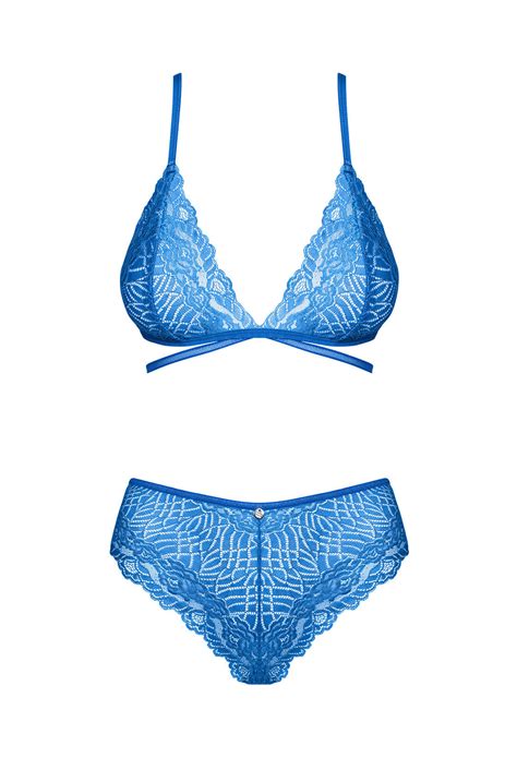 Teiliges Dessous Set Aus Spitze In Blau Dessous Sets Club Hot Fashion Odretto Highheels