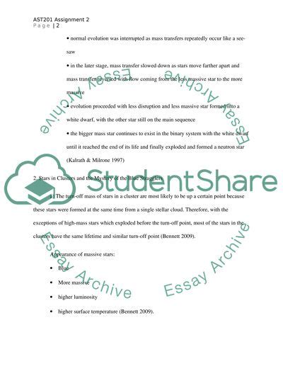 Astronomy Assignment 2 Essay Example Topics And Well Written Essays