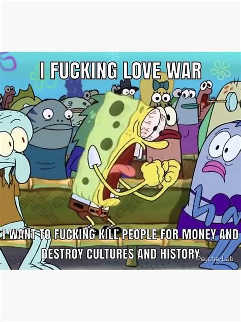 "Spongebob War Meme" Poster for Sale by Psyche-Lab | Redbubble