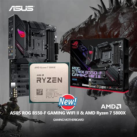 Nova amd ryzen 7 5800x r7 5800x + asus rog strix b550 f gaming wi fi ii ...