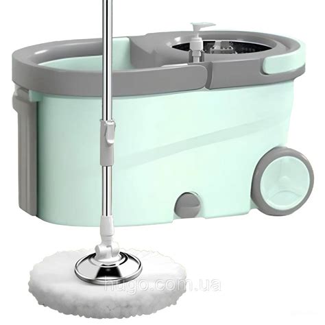 Швабра с турбо-отжимом и ведром на колесах 10л, 360 градусов / Швабра с ...