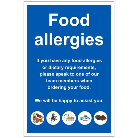 Food Allergies Sign Hygiene And Catering Signs Safety Signs And Notices