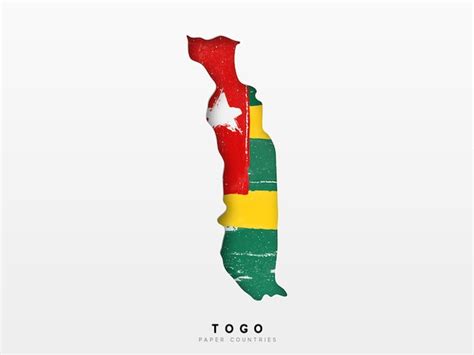 Mapa Detalhado De Togo Bandeira Do Pa S Pintado Em Cores De Tinta