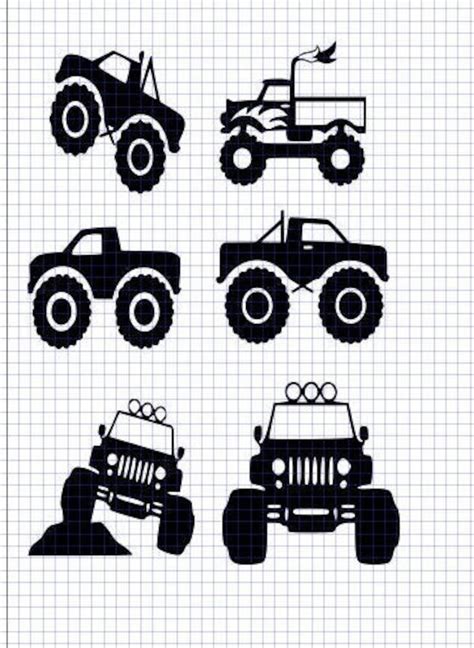 Trucks Svg Monster Trucks Svg Monster Truck Cut File Etsy