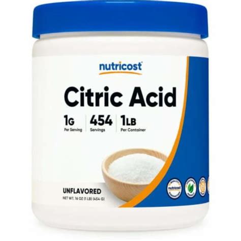 Nutricost Citric Acid Powder - Pure Power of Citric Acid, 1 ct / 1 lb ...