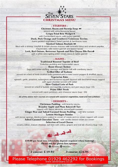 Menu At Seven Stars Pub And Bar Wool Seven Stars Inn
