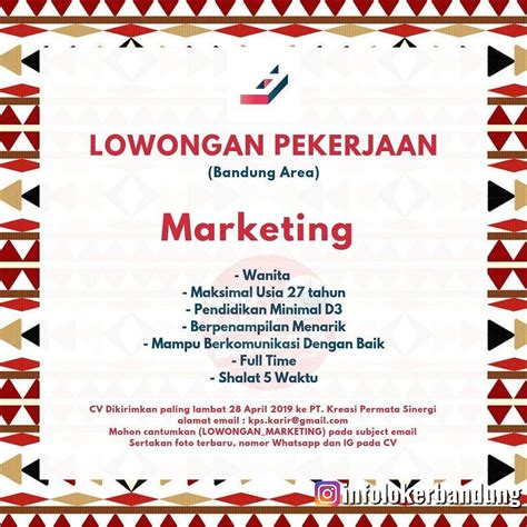 Lowongan Kerja Marketing Pt Kreasi Permata Sinergi Bandung April 2019