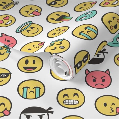 Smiley Emoticon Emoji Doodle On White Wallpaper Wallpaper Purple