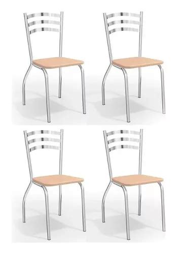 Kit 4 Cadeiras Cozinha Portugal 4 Un Cromada Nude Kappesberg Parcelamento Sem Juros