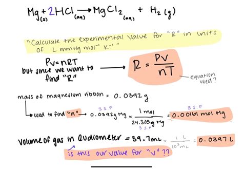 Solved Determination Of A Gas Constant In This Lab I Am Chegg