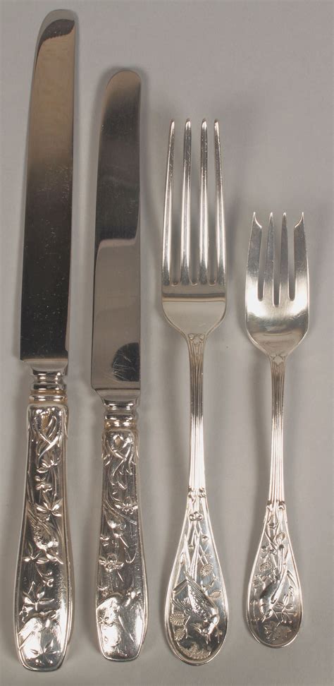 Lot 140 Tiffany Sterling Flatware Audubon 61 Pcs Case Auctions