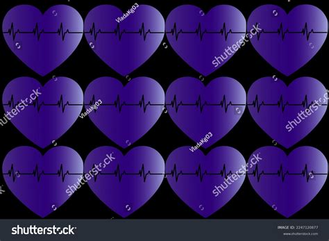 vector illustration heart rate pulse graph stock vector royalty