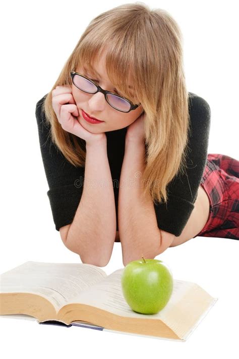 Livro De Leitura Da Mulher Nova Foto De Stock Imagem De Branco