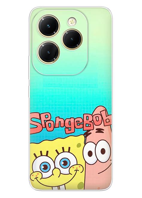 Infinix Hot чехол из силикона SpongeBob лого вместе с Патриком Старом