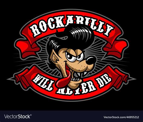 Rockabilly t-shirt design template Royalty Free Vector Image