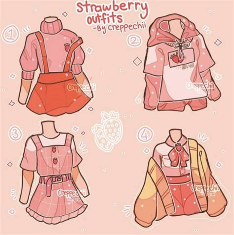 Strawberry Outfits Cute Drawings Drawing Anime Clothes Art Drawings