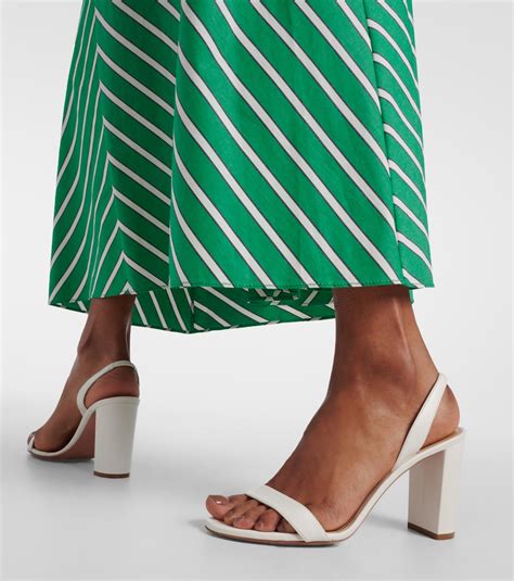 So Nude Leather Slingback Sandals In White Aquazzura Mytheresa