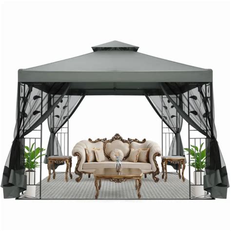 GARTENPAVILLON PAVILLON 3X3M Partyzelt Pavillion mit Doppeldach ...