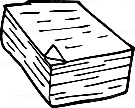 Line Drawing Cartoon Pile Of Paper 44988453 Png