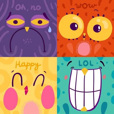 Funny Colorful Owl Stickers Showing Different Vector Illustration 41298 ...