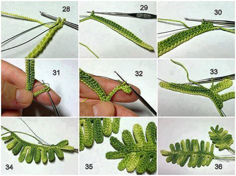 Croche Folhas Passo A Passo - ARTE EM CROCHÊ, TRICÔ E ARTESANATOS: VÁRIOS MODELOS DE FOLHAS DE CROCHÊ ...