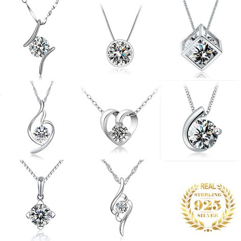 19 Styles 925 Sterling Silver Pendants Womens Pendant With Diamonds