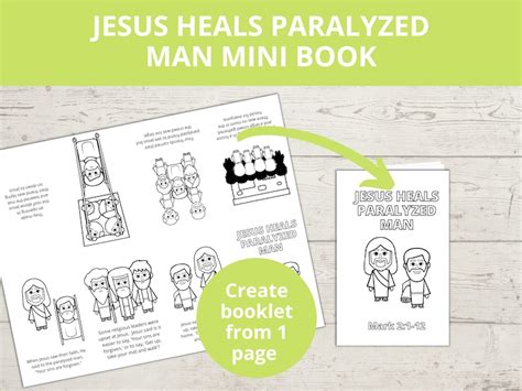 Jesus Heals A Paralyzed Man Bible Story Activity Mini Book Sunday School Craft Homeschool