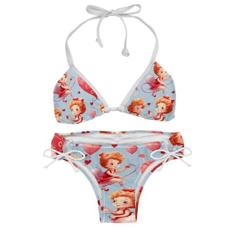 Cupid Detachable Sponge Adjustable Strap Bikini Set Two Pack Beachwear