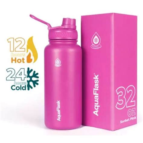 Aquaflask Oz Wide Mouth With Cap Lid Vacuum Insulated Drinking Water Bottle Hot And Cold