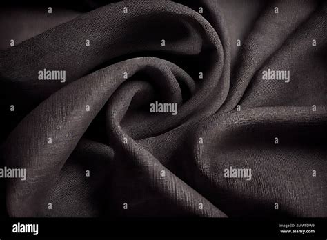 Black Linen Fabric Surface Abstract Background Decorative Cloth