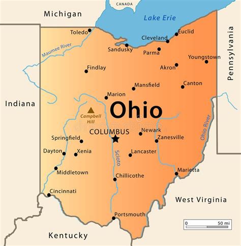 Ohio Map Stock Vector Illustration Of Appalachian Canadian 30152305