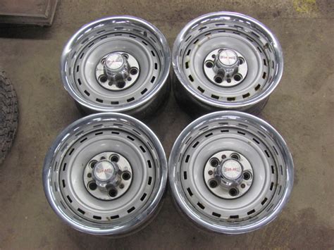 Set Of 4 15x7 Steel Rally Wheels Trim Gmc Sierra Van 2wd Ralley Rims