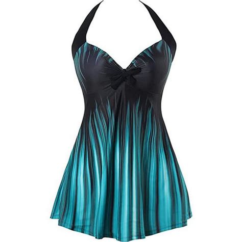 AdanWall Bandeau Bikini Blumiges Einteiler Badekleid für Damen St