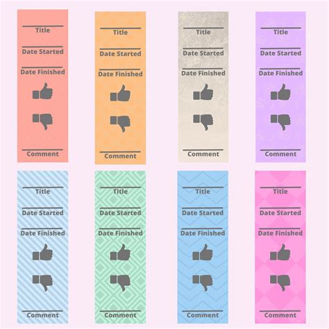 Printable Book Review Bookmarks Instant Download Pdf Set Etsy In 2022