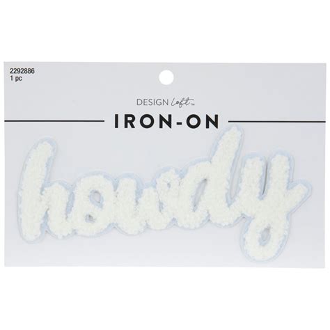 White Howdy Chenille Iron On Patch Hobby Lobby 2292886