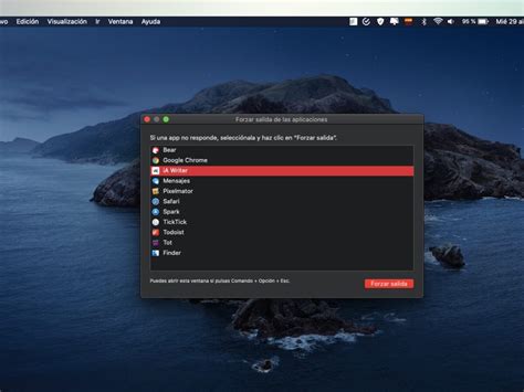 how to exit an app on mac