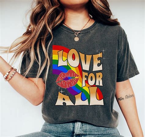 Pride LGBTQ Love For All Couples Tee Queer Gay Bisexual Transsexual Cute Graphic Tshirt Ally