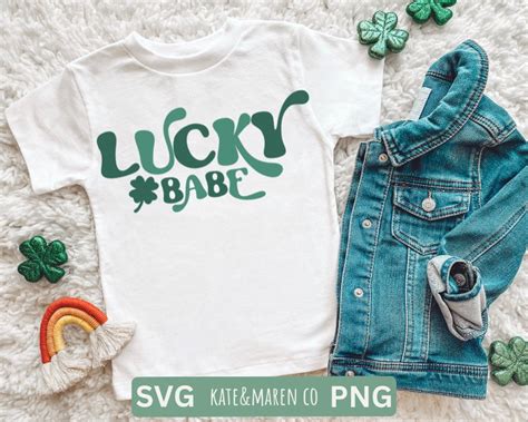 Girl St Patrick Svg Lucky Babe Png Retro Girl St Patrick Cricut Cut File And Png Etsy