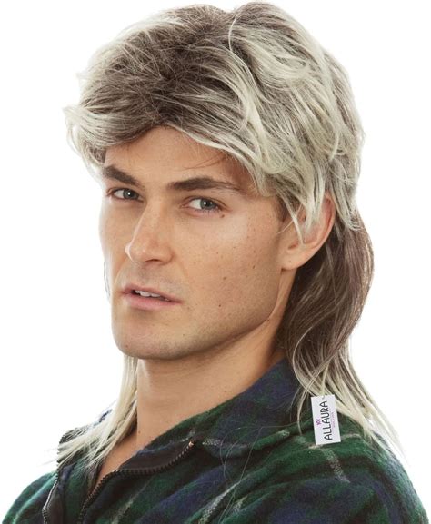 ALLAURA Joe Dirt Wig Blonde Mullet Wigs For Men 80s Costumes For Men