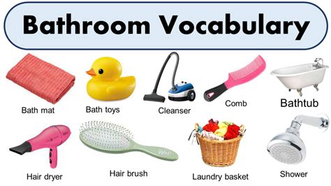 Bathroom Vocabulary Pictures GrammarVocab