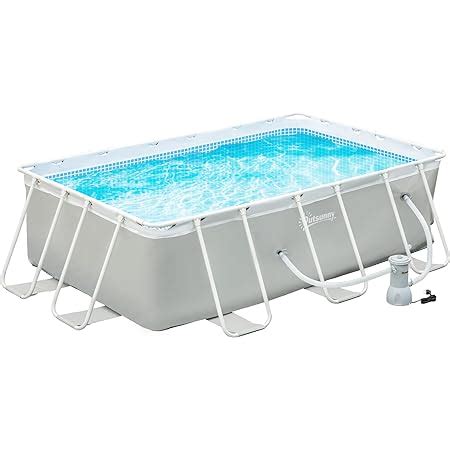 Outsunny Piscine Tubulaire Hors Sol Rectangulaire Cadre En M Tal Avec