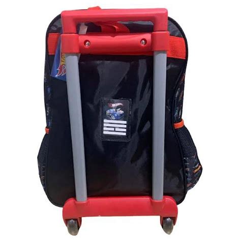 Mochila Escolar Rodinhas Preta Hot Wheels Luxcel Brinquedos Na Bmtoys