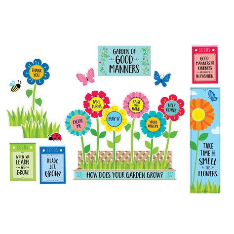 Garden Of Good Manners Mini Bulletin Board Set By Creative Teaching Press