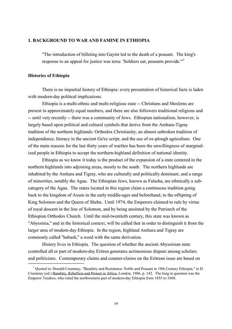 30 years of war and famine in Ethiopia | PDF