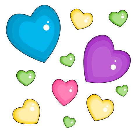 Hearts Colorful Shiny 18764715 PNG