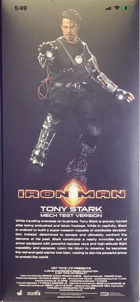 Hot Toys Tony Stark Iron Man Mech Test Version Version Mint In Sealed Cardboard Box