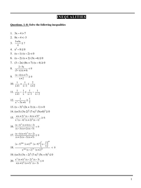 Inequalities PDF | PDF