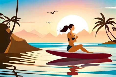 Una chica en bikini sentada en un barco en el océano Foto Premium