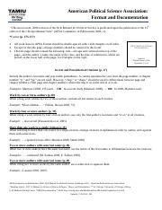 American Political Science Association Format