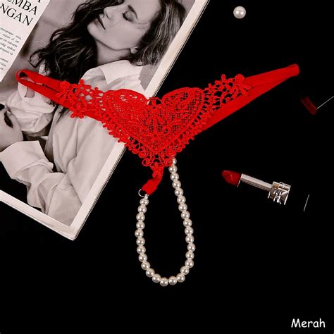 Jual G String Wanita Sexy Hot Thong Tali Mutiara Bordir Celana Celana C Shopee Indonesia